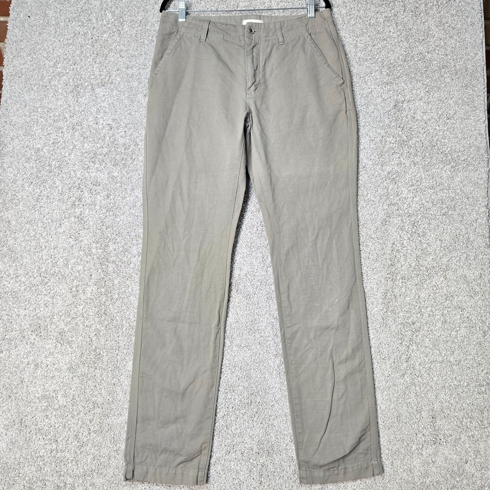 Taylor Stitch Morse Pants Men 33x33 organic cotton linen Grey/green sagebrush